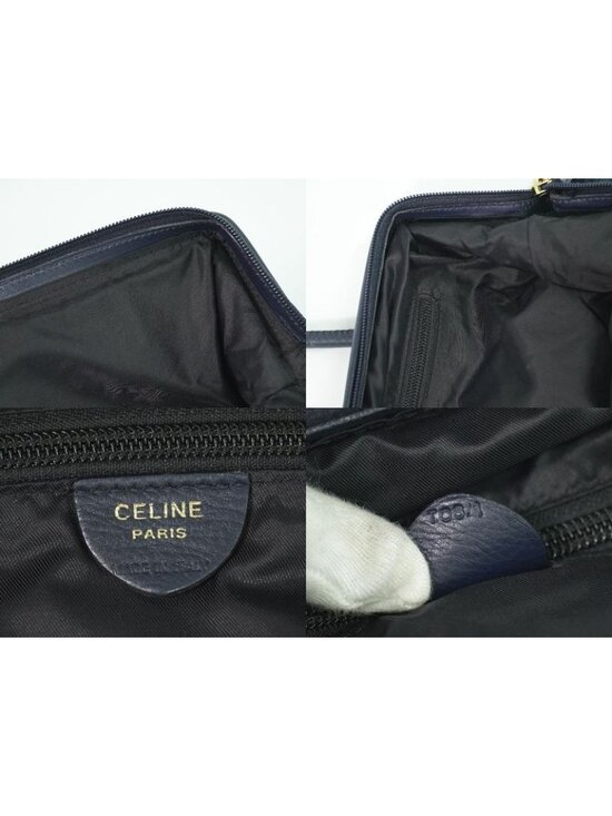 Celine Nylon Shoulder Bag Navy